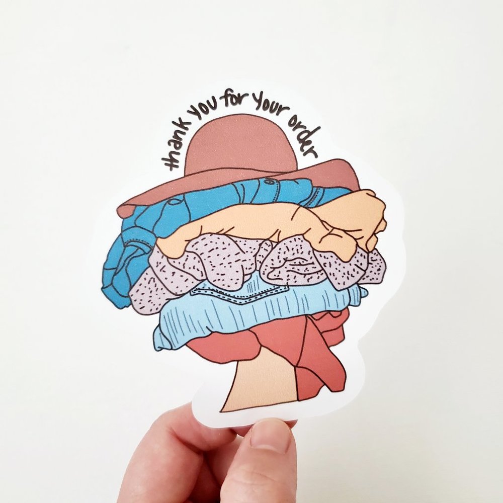 LB028 STICKERS Custom Poshmark Stickers Folded Clothes Thank You Shipping Supply - Picture 6 of 6